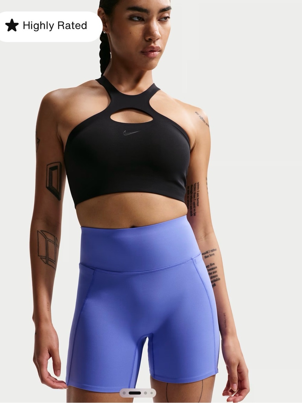 BNWOT Nike Universa Womens High-Waisted Biker Shorts in Sapphire Blue size small